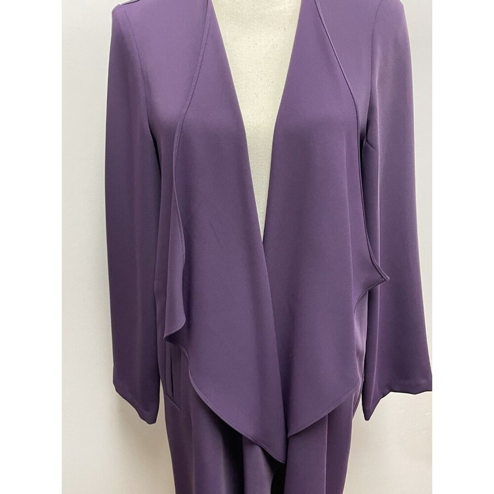 Jones Studio Women's Cardigan Open Front Long 100% Polyester Size Small Purple